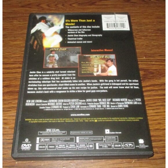 Mr. Nice Guy (Double Sided DVD, Canadian, 1997) Jackie Chan - Picture 3 of 3